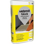 Vetonit BLOCK. Клей монтажный для стен из блоков, 25кг